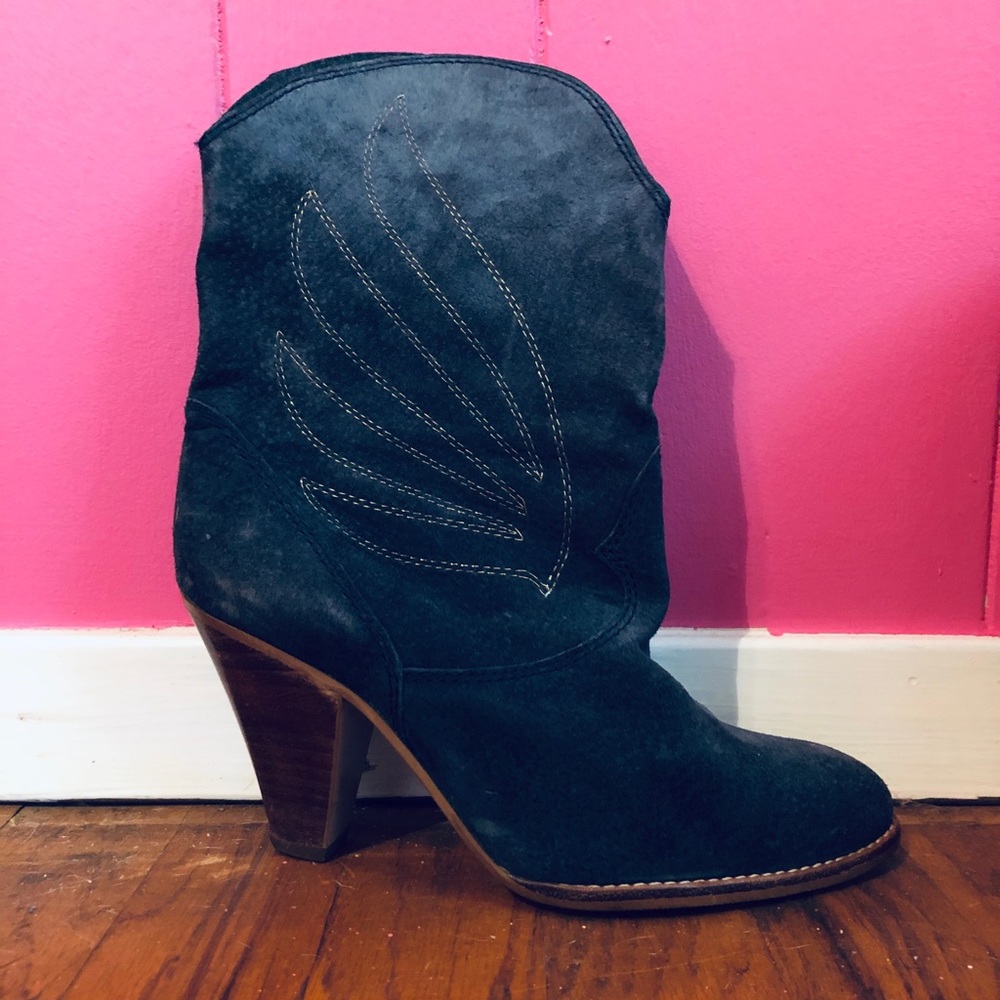 Blue suede Boho Festival Boots